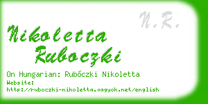 nikoletta ruboczki business card