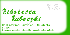 nikoletta ruboczki business card